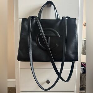 TELFAR WITH INSERT black medium shopping bag